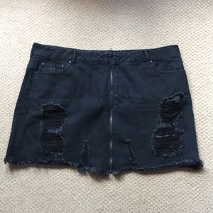 Black jean skirt